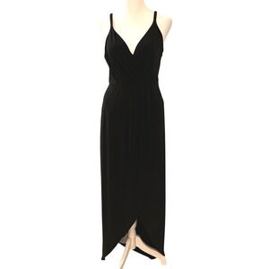 Express Black Sleeveless V Neck Maxi Dress Slit Prom Formal Party Evening S